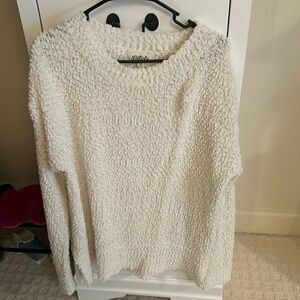 White Popcorn Sweater